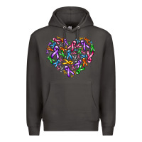 Smoke cancer ribbon heart Premium Hoodie - AdoDesignShop