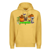 Antique Gold howdy halloween pumpkins Premium Hoodie - AdoDesignShop