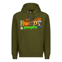Army Green howdy halloween pumpkins Premium Hoodie - AdoDesignShop