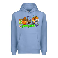 Colony Blue howdy halloween pumpkins Premium Hoodie - AdoDesignShop