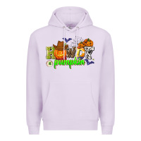 Lilac howdy halloween pumpkins Premium Hoodie - AdoDesignShop