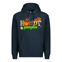 Navy howdy halloween pumpkins Premium Hoodie - AdoDesignShop