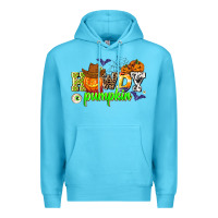 Ocean Blue howdy halloween pumpkins Premium Hoodie - AdoDesignShop