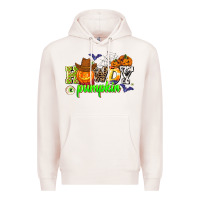 Pale Pink howdy halloween pumpkins Premium Hoodie - AdoDesignShop