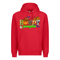 Red howdy halloween pumpkins Premium Hoodie - AdoDesignShop