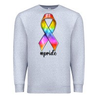 Heather Grey pride ribbon Premium Sweatshirt - texasbilliewilder