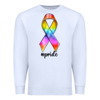 White pride ribbon Premium Sweatshirt - texasbilliewilder