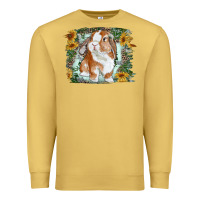 Antique Gold Bunny With Flower Leopard Premium Sweatshirt - RanaPortraitStore