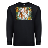 Black Bunny With Flower Leopard Premium Sweatshirt - RanaPortraitStore