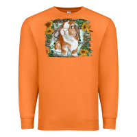 Carrot Bunny With Flower Leopard Premium Sweatshirt - RanaPortraitStore