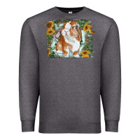 Charcoal Heather Bunny With Flower Leopard Premium Sweatshirt - RanaPortraitStore