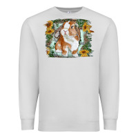 Dove Grey Bunny With Flower Leopard Premium Sweatshirt - RanaPortraitStore