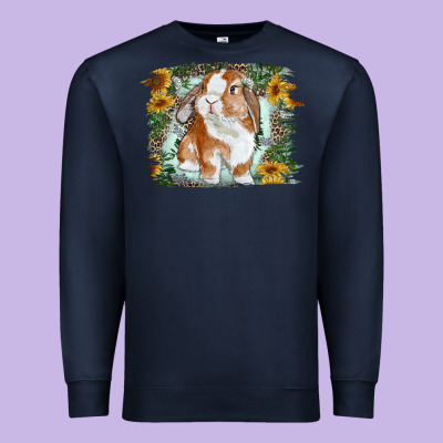 Premium Sweatshirt Bunny With Flower Leopard