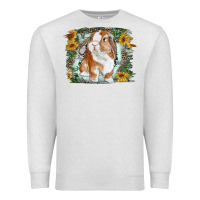 Oatmeal Heather Bunny With Flower Leopard Premium Sweatshirt - RanaPortraitStore