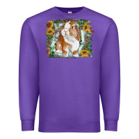 Purple Bunny With Flower Leopard Premium Sweatshirt - RanaPortraitStore