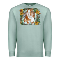 Seafoam Bunny With Flower Leopard Premium Sweatshirt - RanaPortraitStore