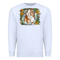 White Bunny With Flower Leopard Premium Sweatshirt - RanaPortraitStore