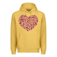 Antique Gold breast cancer ribbon heart Premium Hoodie - AdoDesignShop