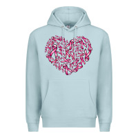 Blue Mist breast cancer ribbon heart Premium Hoodie - AdoDesignShop