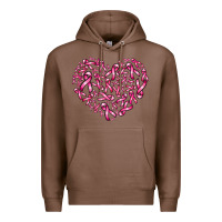 Chestnut breast cancer ribbon heart Premium Hoodie - AdoDesignShop