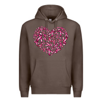 Coffee breast cancer ribbon heart Premium Hoodie - AdoDesignShop