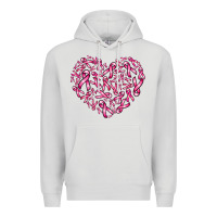 Dove Grey breast cancer ribbon heart Premium Hoodie - AdoDesignShop