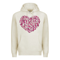 Oatmeal Heather breast cancer ribbon heart Premium Hoodie - AdoDesignShop