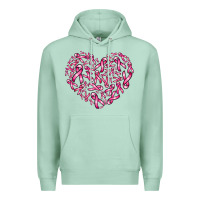Seafoam breast cancer ribbon heart Premium Hoodie - AdoDesignShop