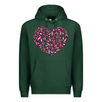 Sports Green breast cancer ribbon heart Premium Hoodie - AdoDesignShop