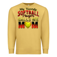 Antique Gold my favorite softball player calls me mom Premium Sweatshirt - Zillion Design Studio