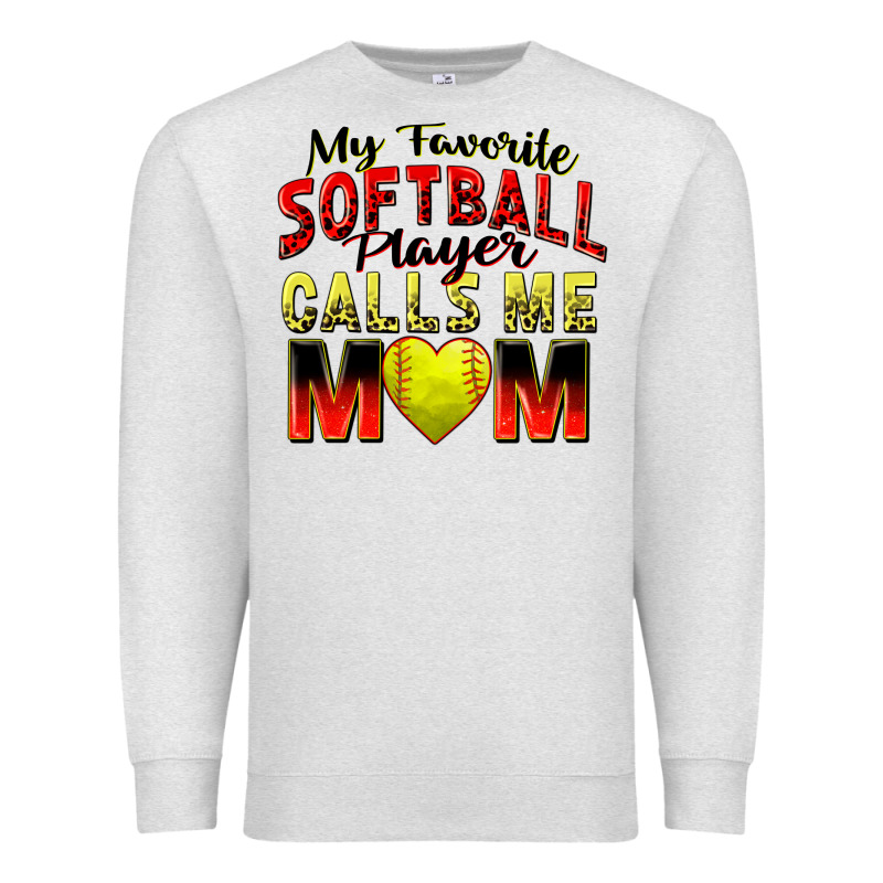 My Favorite Softball Player Calls Me Mom Premium Sweatshirt by Zillion Design Studio | Teevron