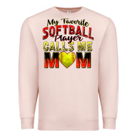 Pale Pink my favorite softball player calls me mom Premium Sweatshirt - Zillion Design Studio