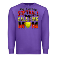 Purple my favorite softball player calls me mom Premium Sweatshirt - Zillion Design Studio