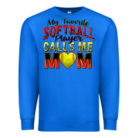 True Royal my favorite softball player calls me mom Premium Sweatshirt - Zillion Design Studio