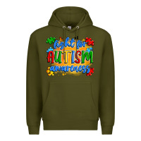 Army Green fight for autism awareness Premium Hoodie - Artiststas