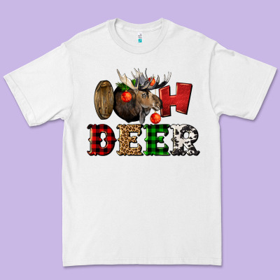 Oh Deer Christmas Premium Tee Designed By Lillyallendesigns