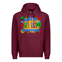 Burgundy fight for autism awareness Premium Hoodie - Artiststas