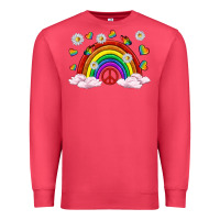 Cardinal pride rainbow with daisy and butterfly Premium Sweatshirt - texasbilliewilder