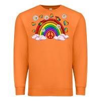 Carrot pride rainbow with daisy and butterfly Premium Sweatshirt - texasbilliewilder
