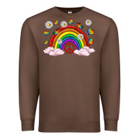 Chestnut pride rainbow with daisy and butterfly Premium Sweatshirt - texasbilliewilder