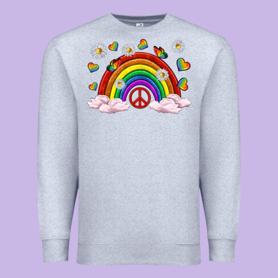 Premium Sweatshirt pride rainbow with daisy and butterfly