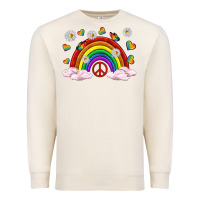 Sandshell pride rainbow with daisy and butterfly Premium Sweatshirt - texasbilliewilder