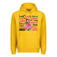 Lemon breast cancer ribbons with cancer words Premium Hoodie - AdoDesignShop