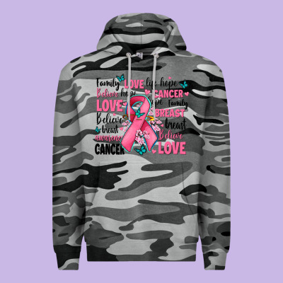 Breast Cancer Ribbons With Cancer Words Premium Hoodie Designed By Adodesignshop