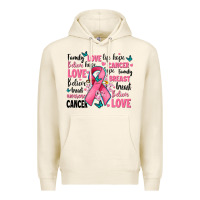 Tofu breast cancer ribbons with cancer words Premium Hoodie - AdoDesignShop