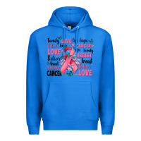 True Royal breast cancer ribbons with cancer words Premium Hoodie - AdoDesignShop