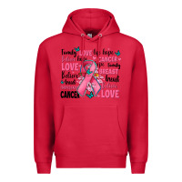 Cardinal breast cancer ribbons with cancer words Premium Hoodie - AdoDesignShop