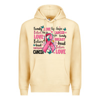 Pina Colada breast cancer ribbons with cancer words Premium Hoodie - AdoDesignShop