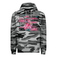 Slate Camo breast cancer ribbons with cancer words Premium Hoodie - AdoDesignShop