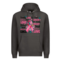 Smoke breast cancer ribbons with cancer words Premium Hoodie - AdoDesignShop